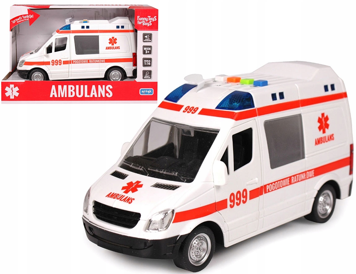 Auto Ambulans Pogotowie Karetka Bus światło Dźwięk 7054732771