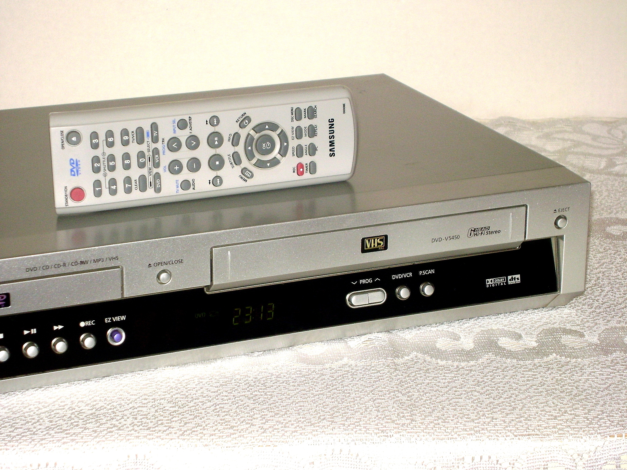 SAMSUNG Combo DVDVHS 6GŁOWIC SP/LP Mp3 JPEG PILOT 7760870837