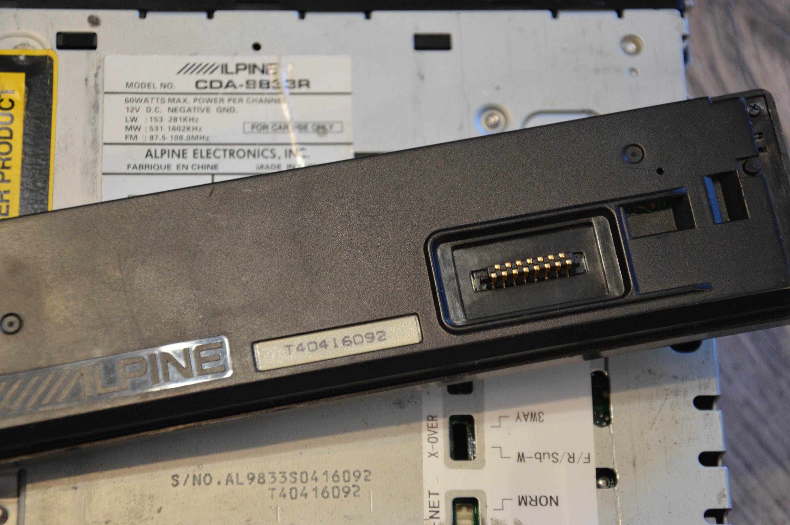 Alpine CDA-9833r Radio Korekcje czasowe Zwrotnica - 7367362662