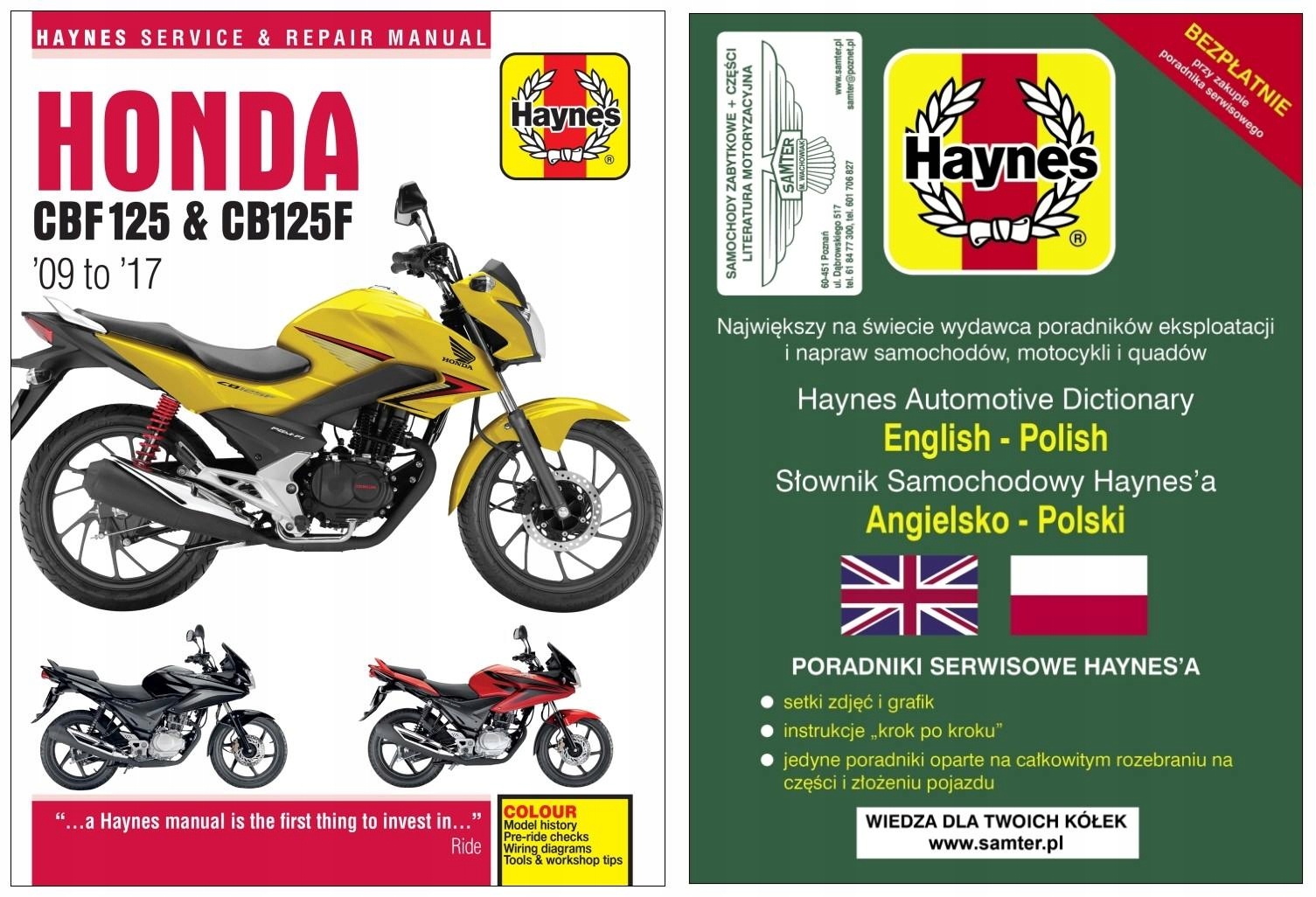 HONDA CBF 125 CBF125F (2009-17) instrukcja Haynes