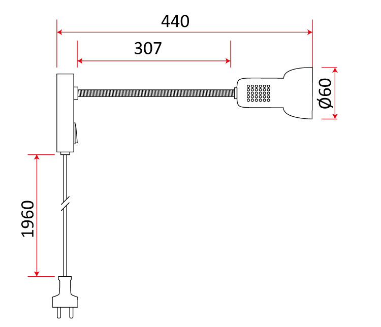 Lampka ścienna nocna sufitowa kinkiet regulowana L Marka inna