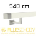 фото mini №1, Handrail wall-mounted wooden 40x40 540cm white inox