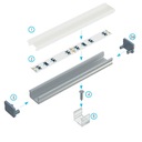 фото mini №14, Profile led backlight topper anodized phosphors 1 m black