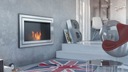 фото mini №2, Biofireplace suspended polished 1100x650 inox juliet+ glass+ field birch