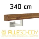 фото mini №1, Handrail wall-mounted wooden 40x40 340cm oak color