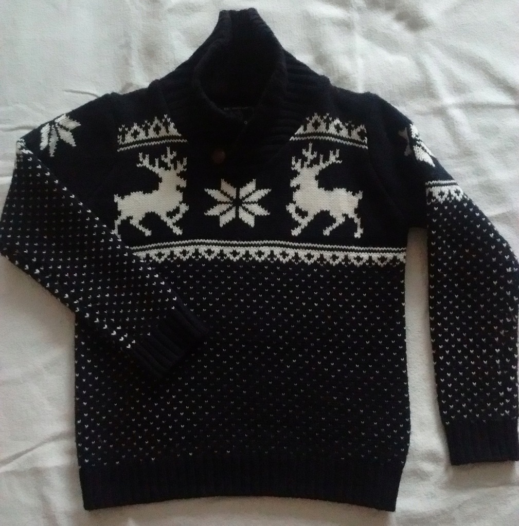 Sweter dziecięcy, motyw świąteczny - 146 cm