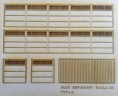 H0 - Płot "betonowy" 1:87 makieta ASA