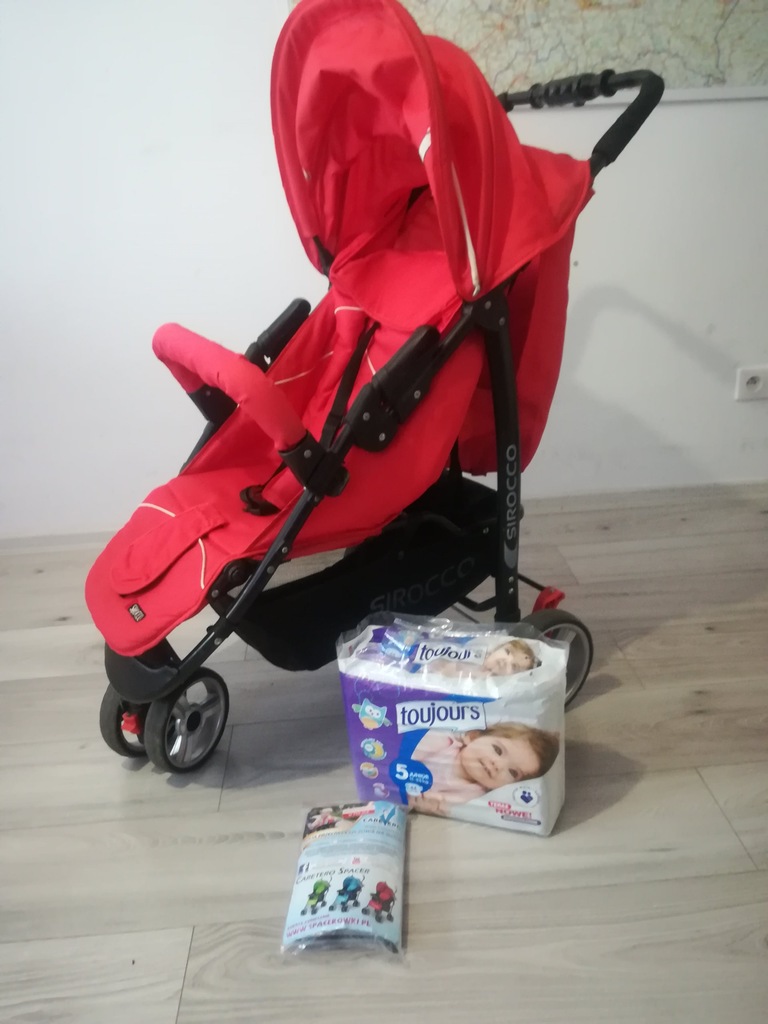 Wózek spacerówka Sirocco plus pampersy