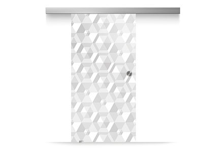 DRZWI SZKLANE PRZESUWNE NOWY DESIGN 3D 85cm WHITE