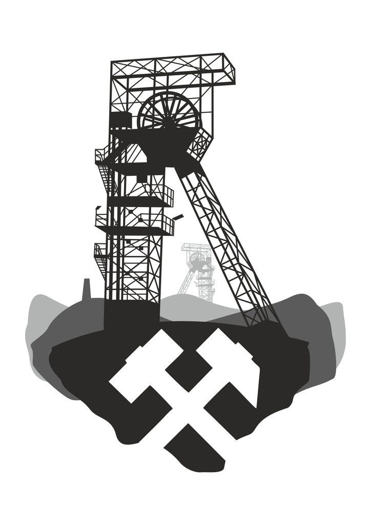 Śląska koszulka z grafiką Kopalni. roz.XL