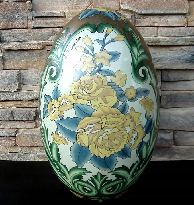 OGROMNE JAJO G. FIERAVINO STYL WŁOSKA SECESJA 46CM