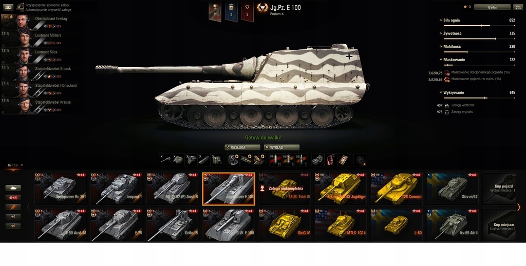 Konto World of Tanks wot Niemiecka Potęga 7*X
