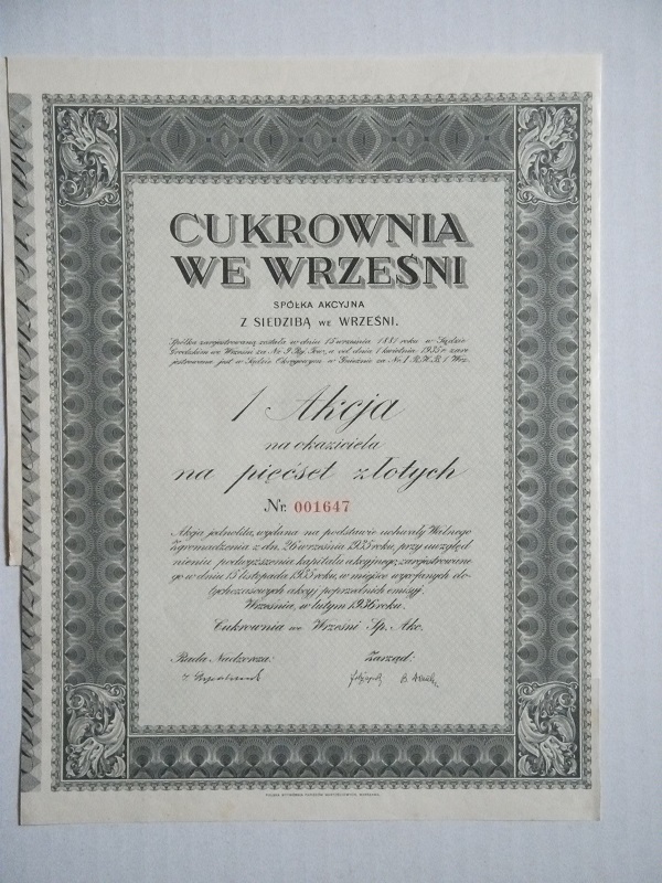 CUKROWNIA WE WRZEŚNI sa -500 ZŁ