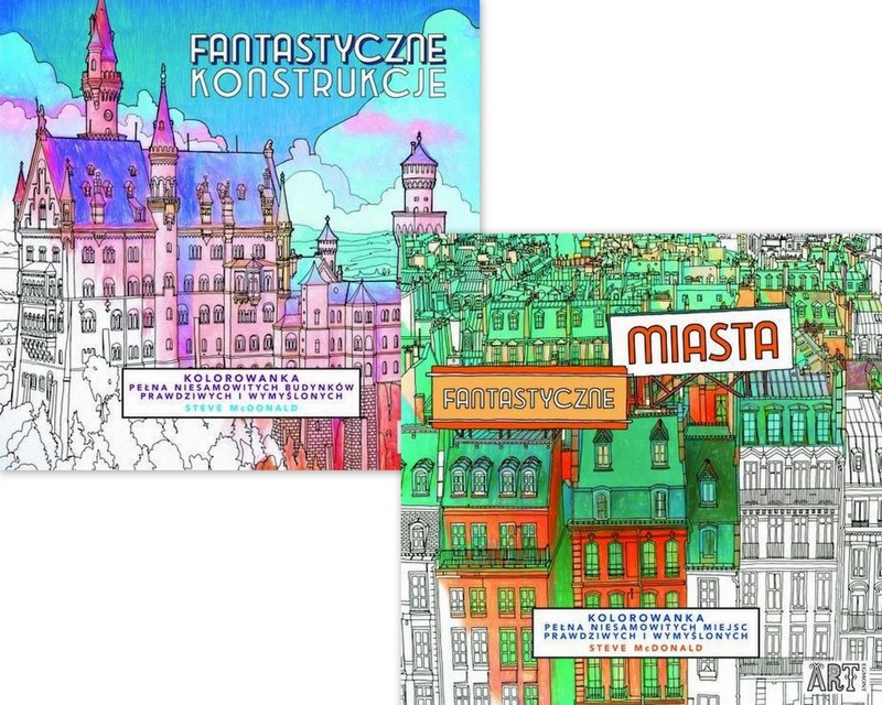 miasta +konstrukcje Kolorowanka DLA DOROSŁYCH HIT
