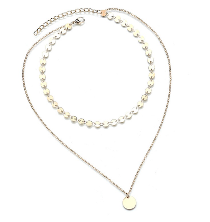 NASZYJNIK CHOKER ZDOBIONY DELIKATNY kółko 2w1 N556