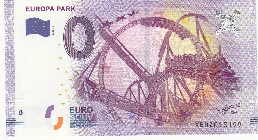 UE - Banknot 0 -euro -Niemcy 2017-Europa Park-1