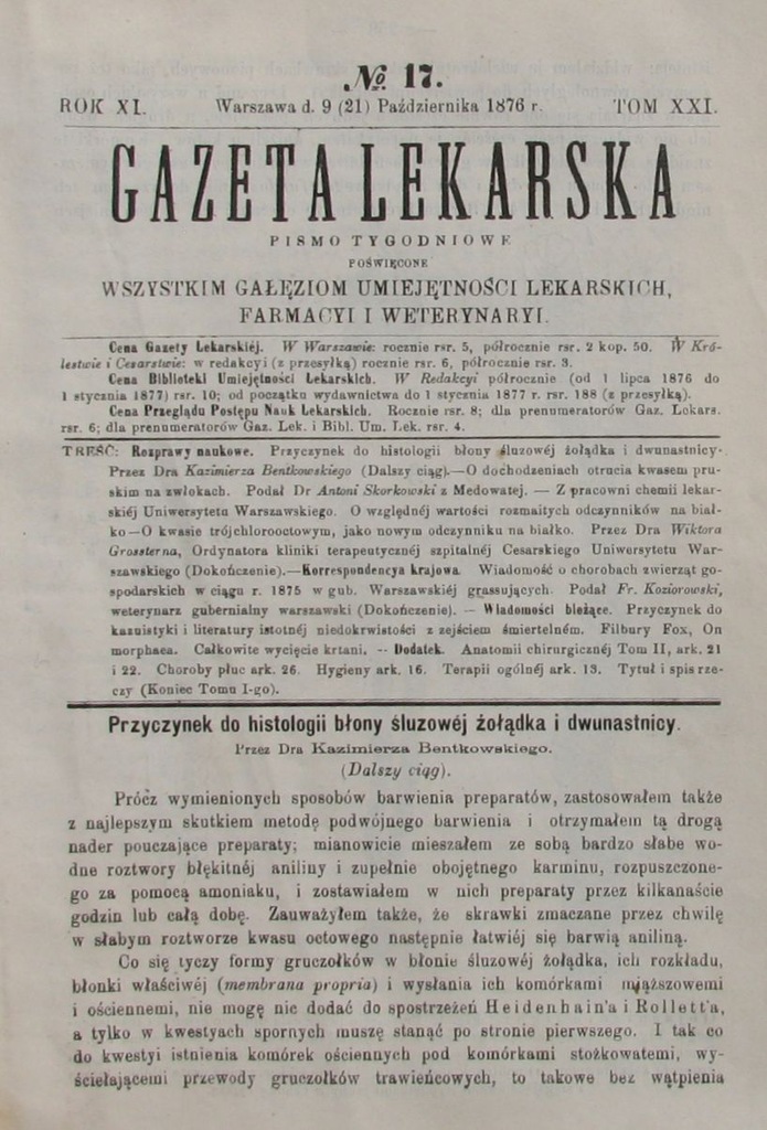 Wiadomości o chorobach zwierząt gospodarskich 1875