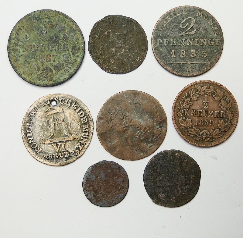 Monety Niemieckie Stare XVIII-XIX  w. Lot 8 szt.