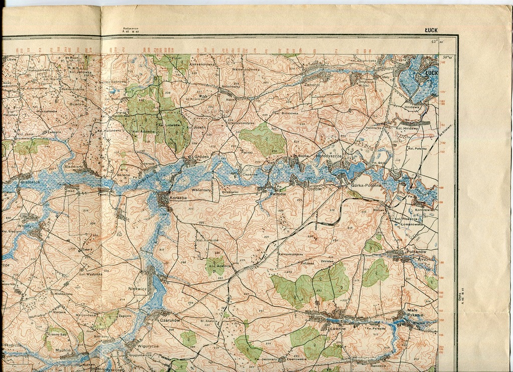 WOŁYŃ / ŁUCK :: mapa wojskowa WIG : 1925