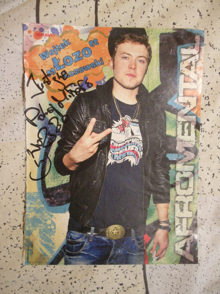 Plakat z autografem Afromental Wojciech Łozowski