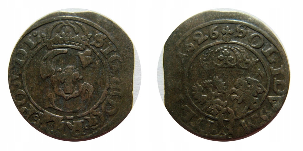 Szeląg 1626, Wilno, herby bez tarcz, b. rzadki R6