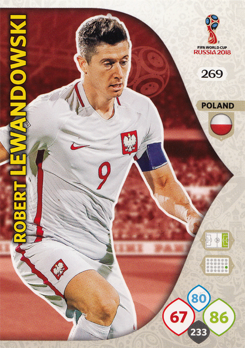 LEWANDOWSKI karta Polska WORLD CUP Russia 2018