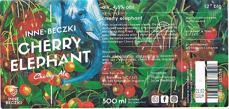 Br. INNE BECZKI Cherry elephant- używane,inny opis