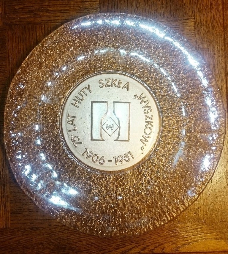 Patera okolicznościowa huta szkła Wyszków 1906-198