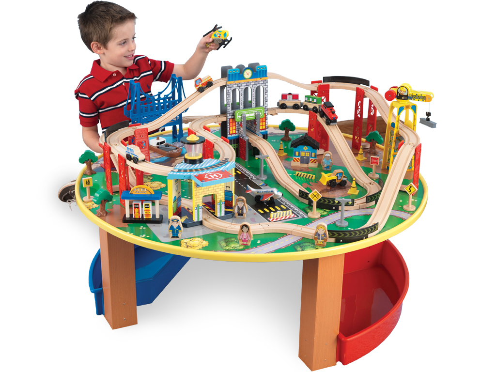 KIDKRAFT Drewniana Kolejka CITY EXPLORER Stolik