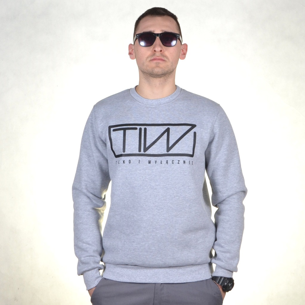 TIW ZDR BLUZA BEZ KAPTURA KLASYK SZARA L tps