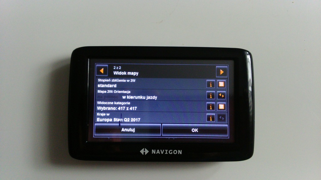 Nawigacja Navigon 21max mapa 2017 Q2 + karta 4GB 