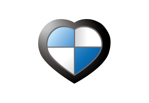 Naklejka BMW HEART - 8cm AUTO STICKER