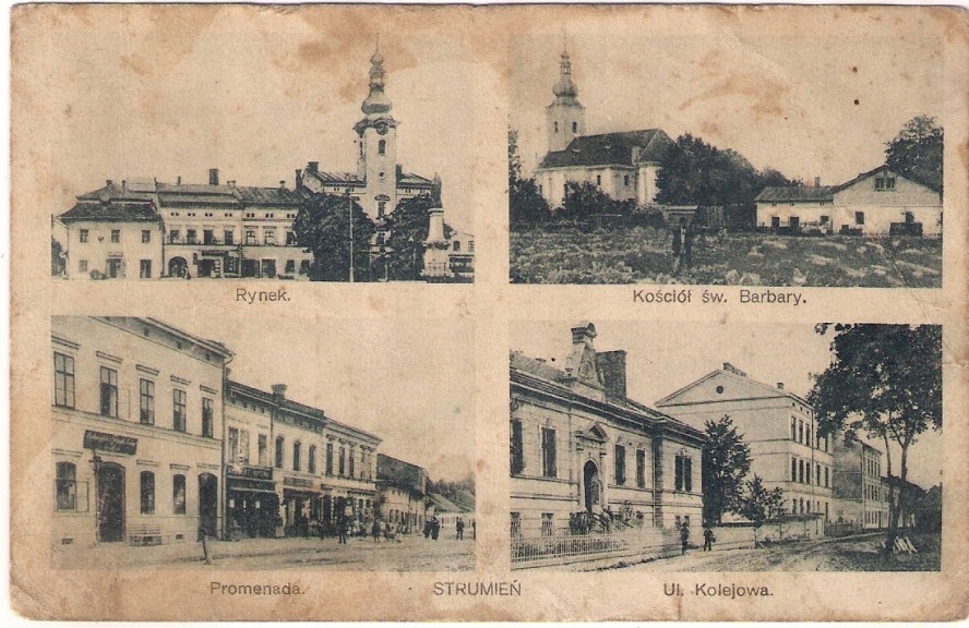 STRUMIEŃ RYNEK KOŚCIÓŁ PROMENADA ULICA KOLEJOWA