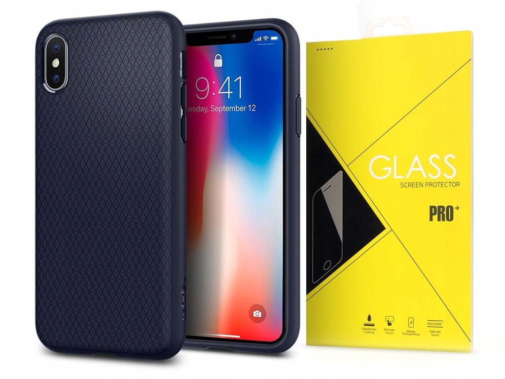 SPIGEN LIQUID AIR ETUI CASE IPHONE X/10 +SZKŁO 6996325767