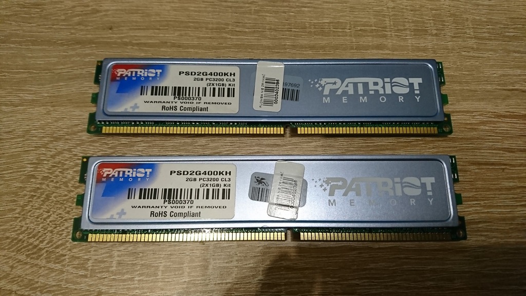 Pamięci RAM Patriot 2GB 400MHz DDR1 PSD2G400KH