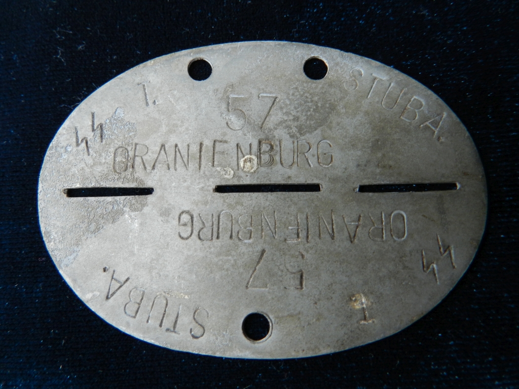 nieśmiertelnik SS -  KL Oranienburg -Sachsenhausen