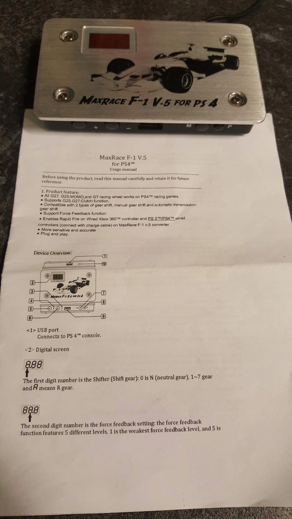 Adaptador G25/G27/G920/DFGT/DFPRO/MOMO Ps4 Sem Lag / Com Feedback