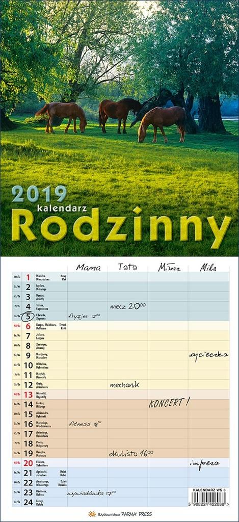 Kalendarz 2019 notatnikowy Rodzinny WS3