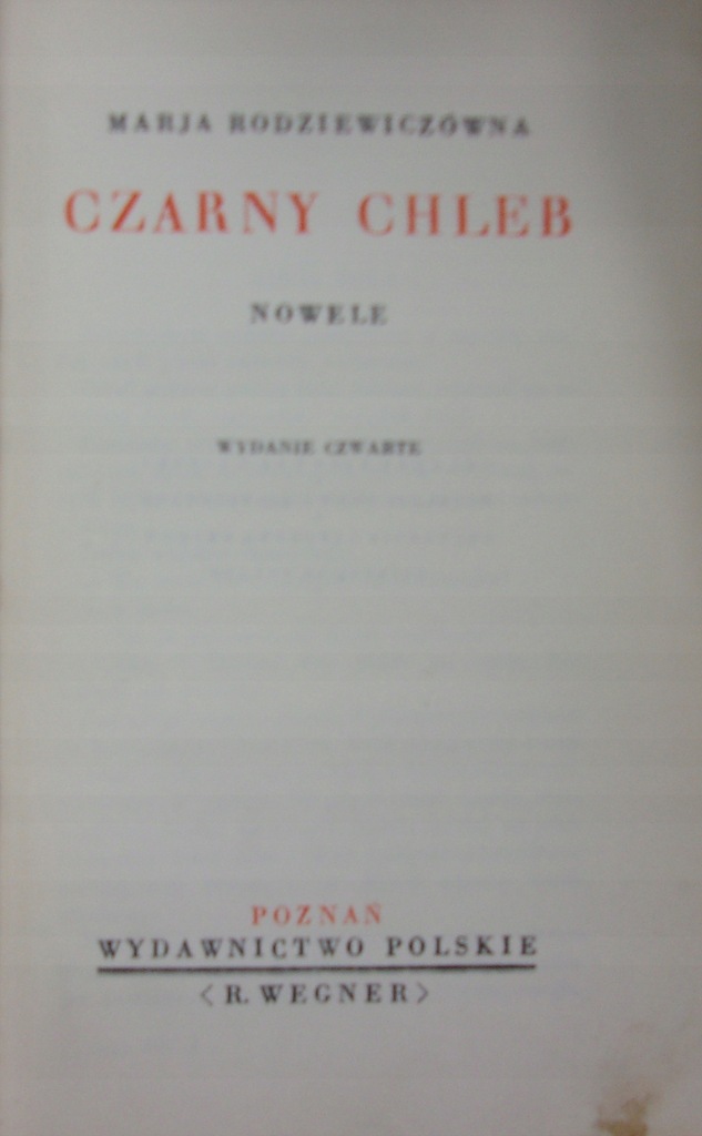 Maria Rodziewicz - Czarny chleb