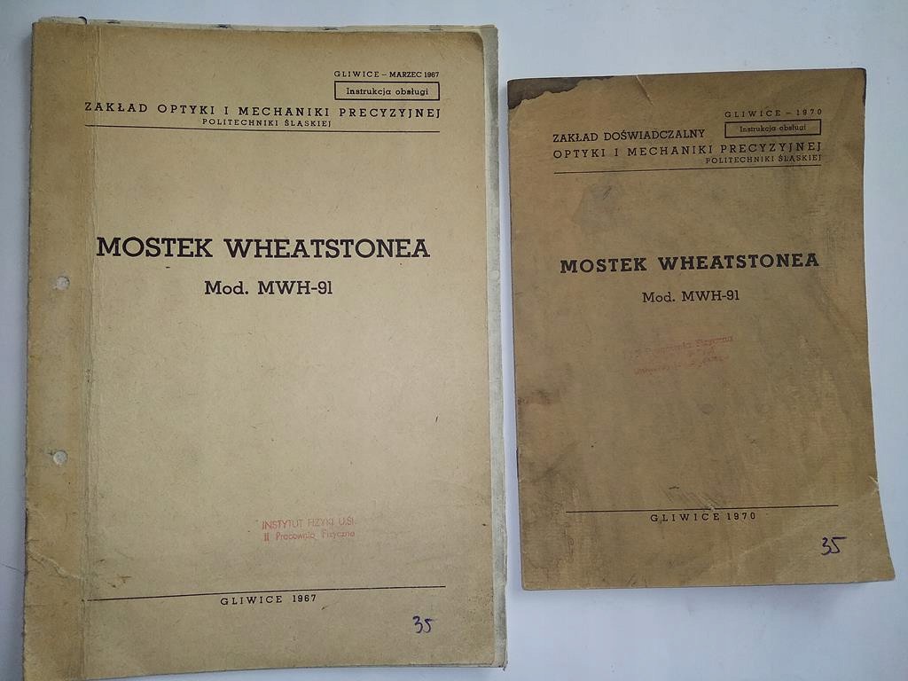 Instrukcja MOSTEK WHEATSTONEA Mod.MWH-91