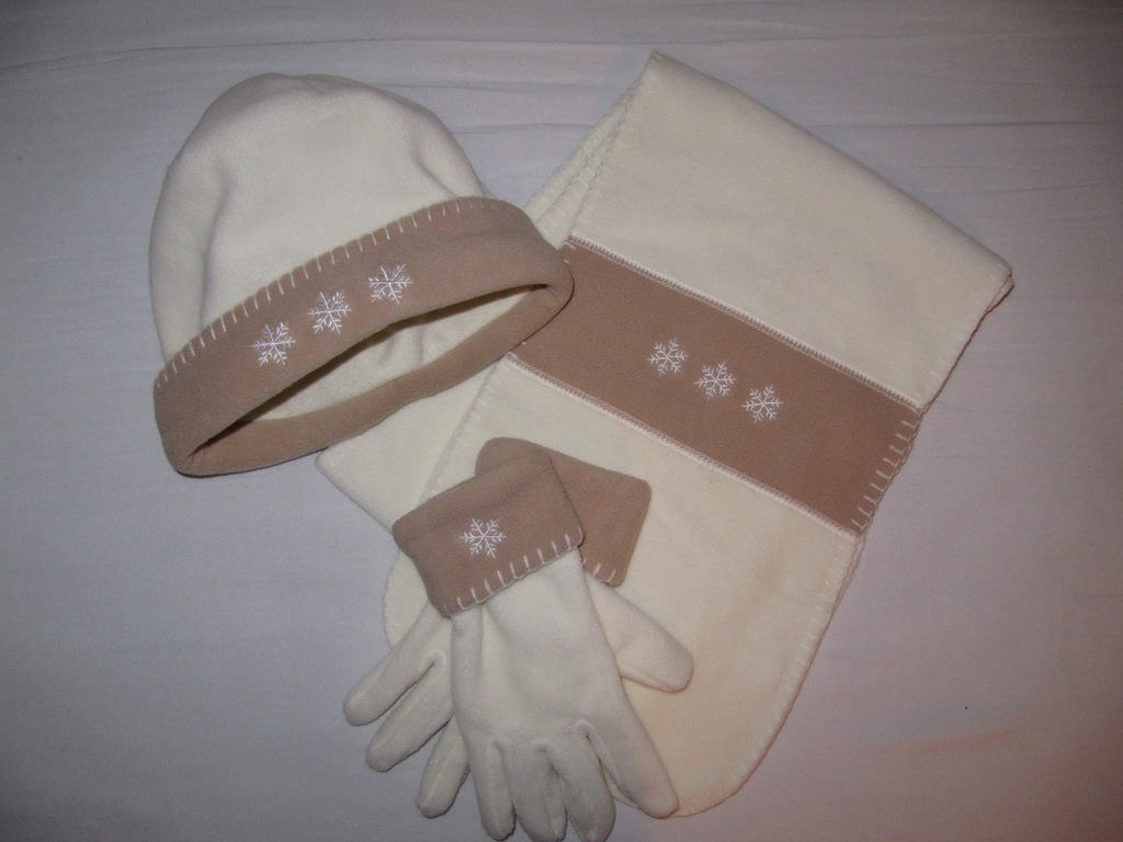 Komplet zimowy polar czapka szalik rękawiczki NOWY