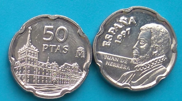 Hiszpania 50 peset, 1997r. KM 985 mennicza