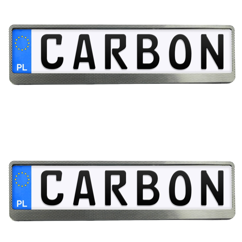 2x Ramki Ramka tablic rejstracyjnych CARBON grCR