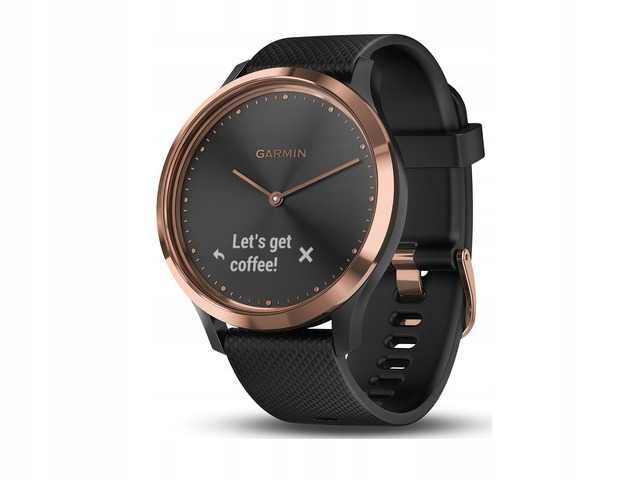 Czarno-złoty Zegarek sportowy GARMIN Vivomove HR