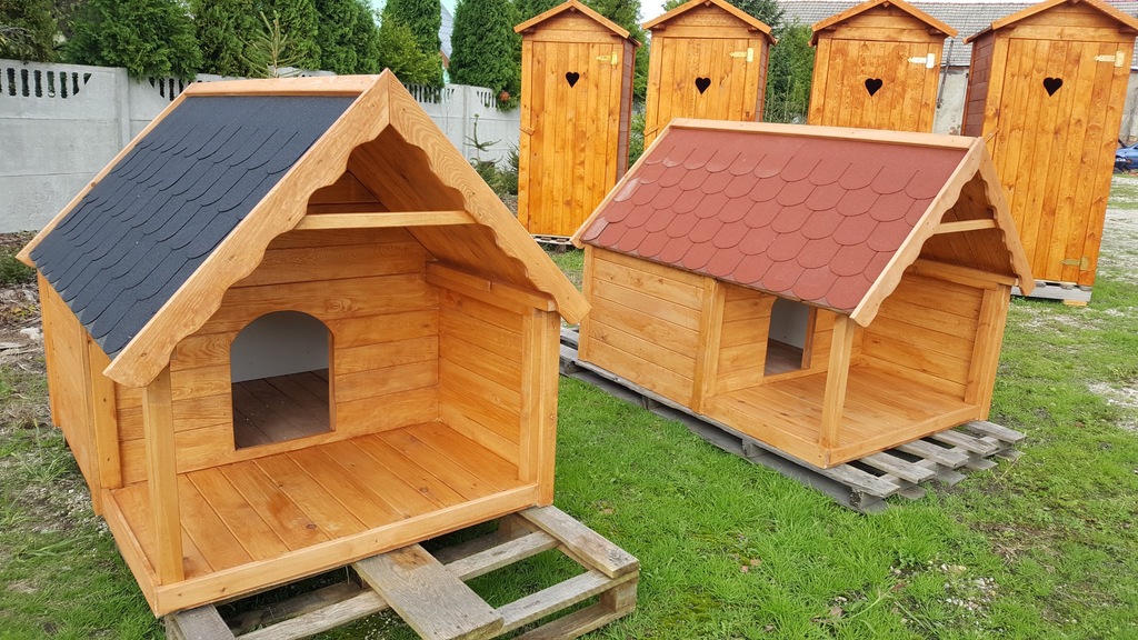 Buda z tarasem i podestem dla dużego psa XXL - 7048852596 - oficjalne