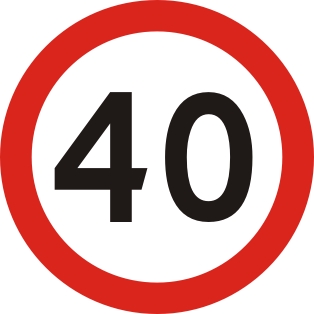 Znak Drogowy B-33 fi 600mm ograniczenie 40 km/h