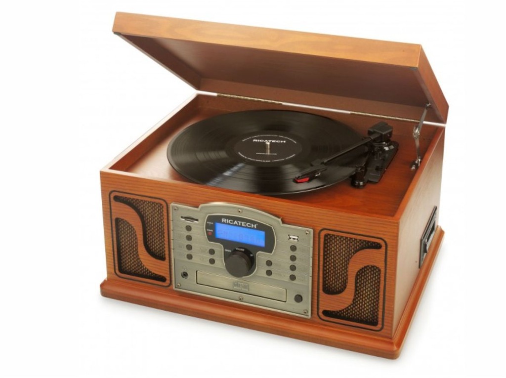 GRAMOFON RETRO RICATECH RM250 KASETY FM USB