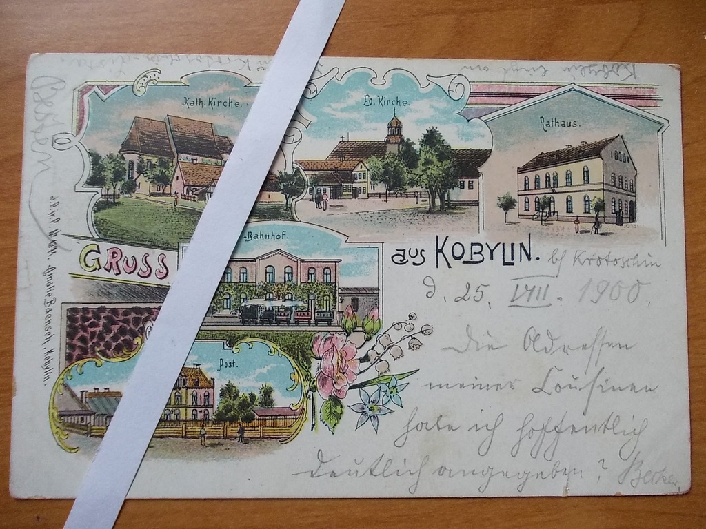 Kobylin k. Krotoszyn litografa dworzec