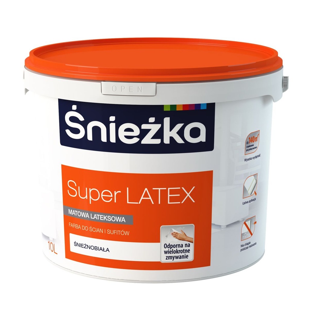 ŚNIEŻKA SUPER LATEX LATEKSOWA ŚCIAN SUFITÓW  10L