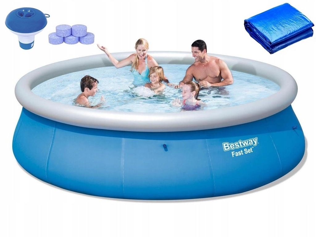 4w1 DUŻY BASEN BESTWAY 366x91 DOZOWNIK CHEMIA MATA